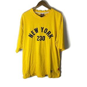 PURE PLAYAZ Mens Yellow New York T Shirt Short Sleeve Size L Y2K VTG Streetwear